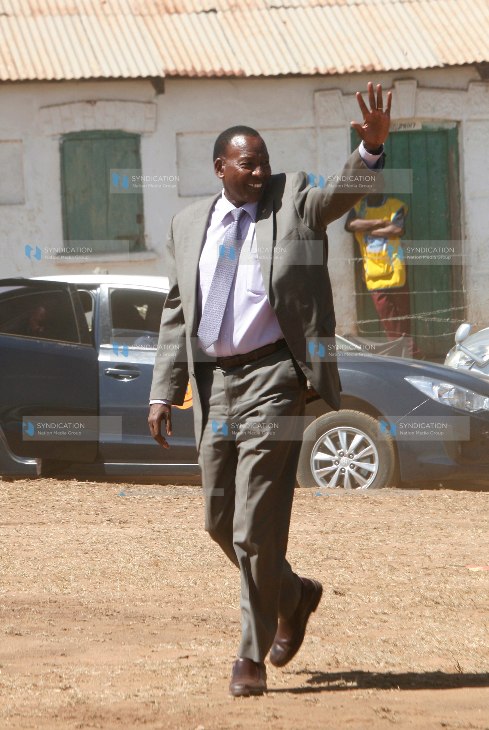 Interior Cabinet Secretary Joseph Nkaissery arriving at Ilbissil in Kajiado