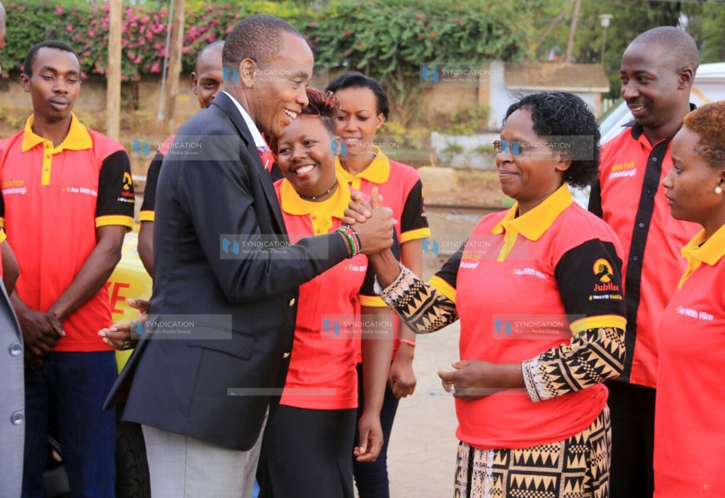 Kiambu Senator Kimani Wamatangi and a section of his re-election campaign team
