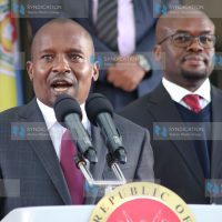 Interior Cabinet Secretary Prof. Kithure Kindiki and his Principal Secretary Raymond Omollo