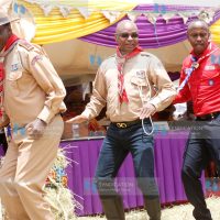 Chief Scout of the Kenya Scouts Association (KSA) Prof Jacob Kaimenyi, Senate Speaker Amason Kingi and Dagoretti South MP John Kiarie