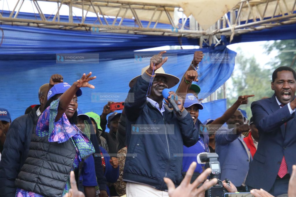 A campaign rally at Kerugoya Stadium