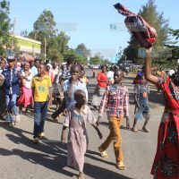 Residents of Sagana Town in Kirinyaga County protest