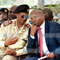 Rift Valley Regional County Commissioner Abdi Hassan conferred with Interior Cabinet Secretary Kithure Kindiki