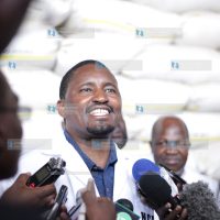 Agriculture CS Mwangi Kiunjuri addresses the press