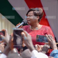Homa Bay Governor Gladys Wanga speak to residents