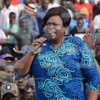Gladys Wanga, Homabay County Governor, speaking to the residents of Migori town