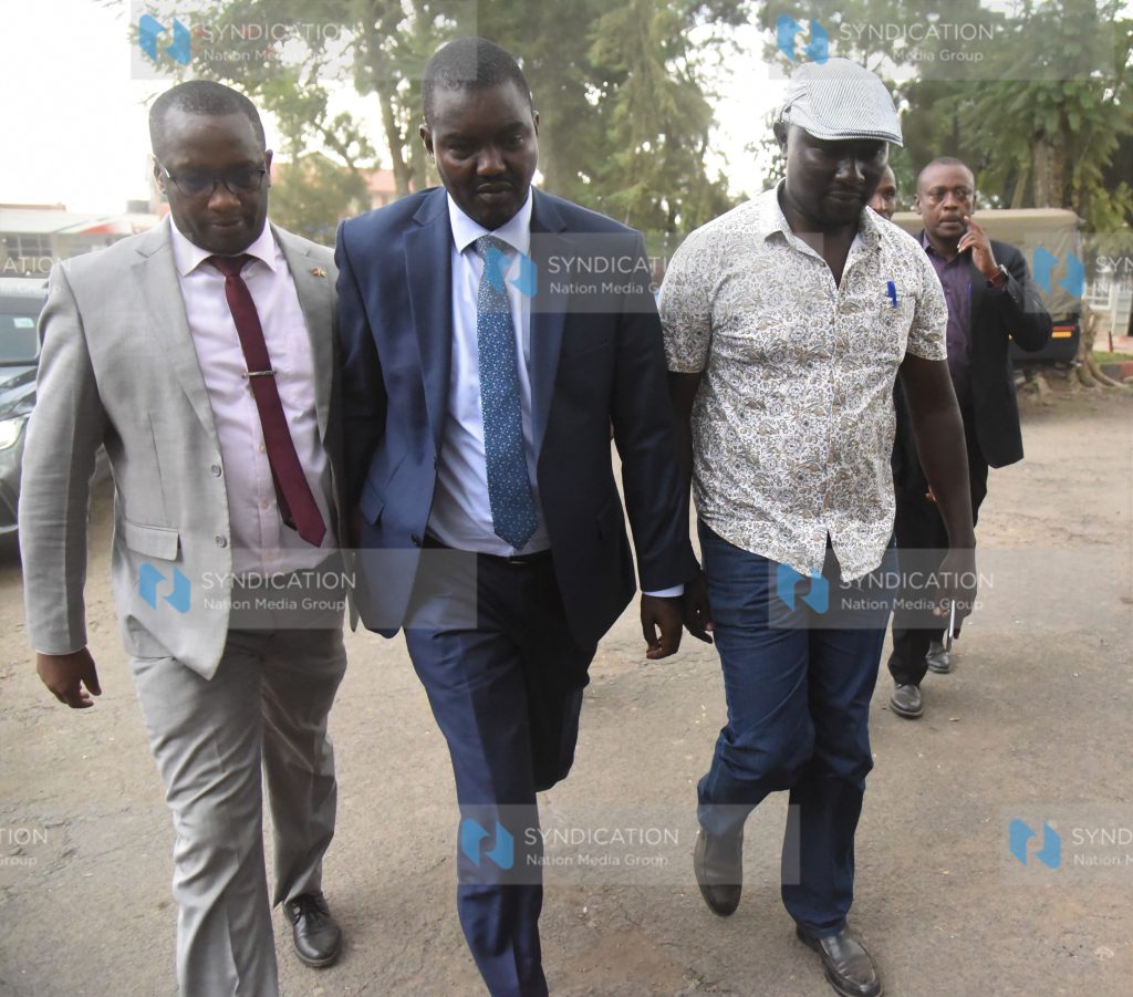 Detectives escort Uasin Gichu Senator Jackson Mandago to Central Police station