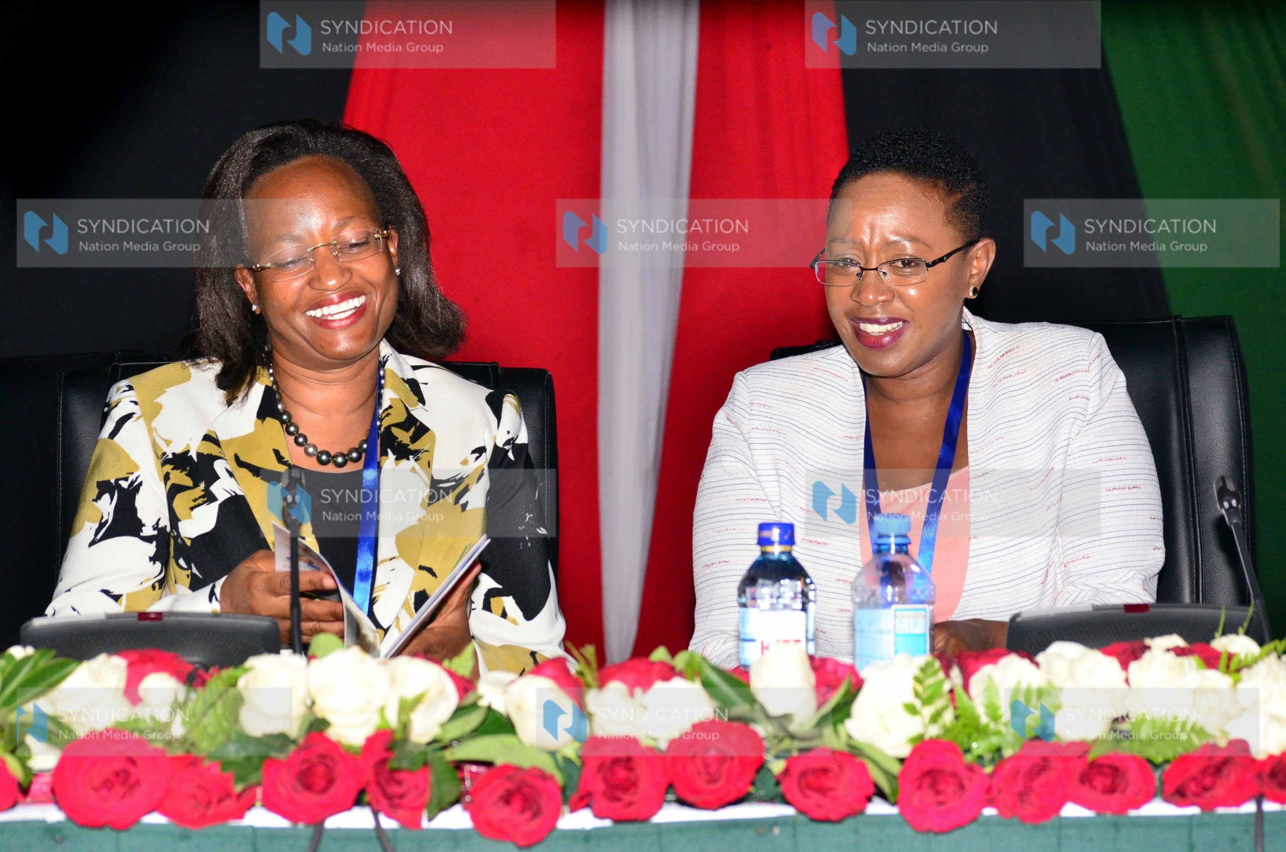 Ministry of Heath Principal Secretary Susan Mochache and Murang’a County Women Rep Sabina Chege