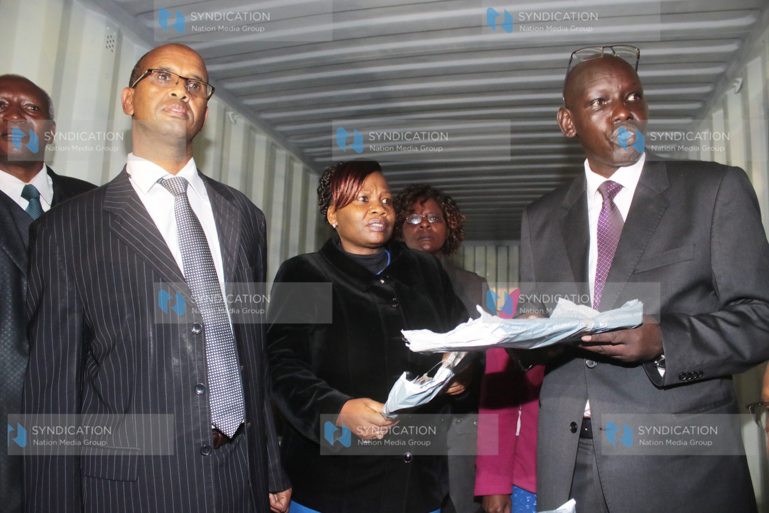 Education Principal Secretary Belio Kipsang, Nakuru East Deputy County Commissioner Omar Hajji and County Education Officials