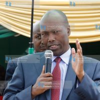 Nakuru Governor Lee Kinyanjui speaks during the groundbreaking ceremony