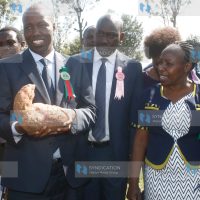 Nakuru County Governor Lee Kinyanjui, with his Deputy Erick Korir and CEC for Agriculture
