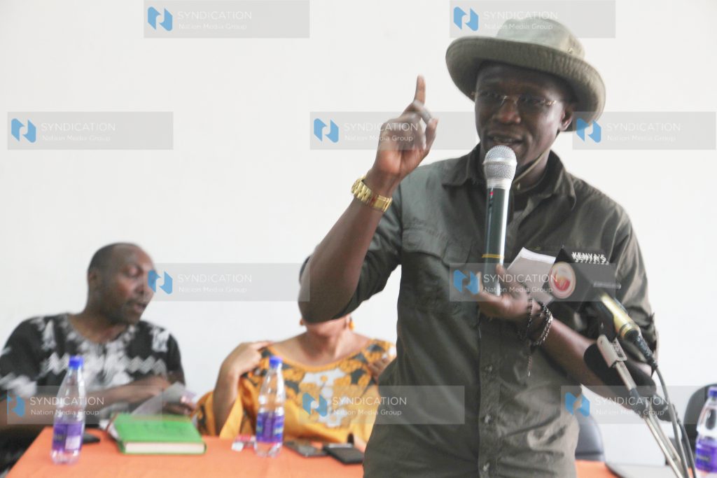 Ababu Namwamba when he met delegates from Siaya