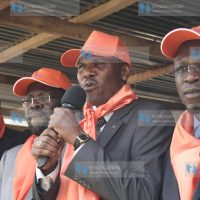 Rev Lawrence Bomet of Nakuru County addresses the press