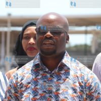 Interior Principal Secretary Raymond Omollo speaks at Kwale Stadium