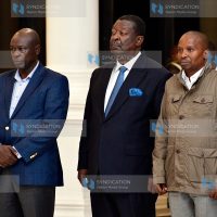 Deputy President Rigathi Gachagua is joined by Interior Cabinet Secretary Kithure Kindiki and Prime Cabinet Secretary Musalia Mudavadi