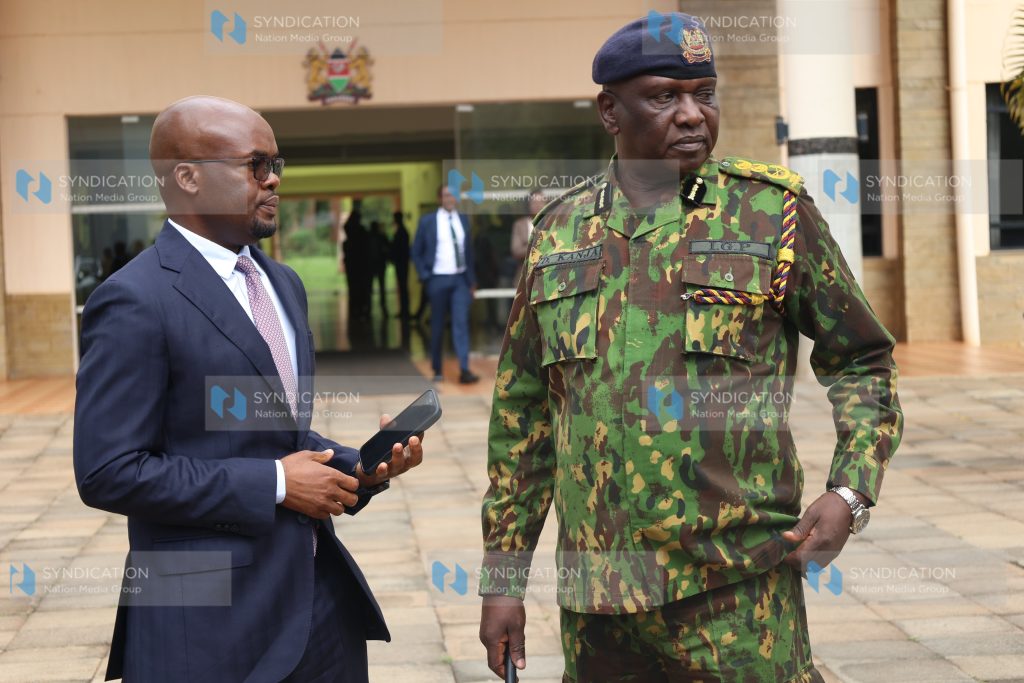 Principal Secretary for the Ministry of Interior and National Administration Dr. Raymond Omollo and Inspector General of Police Douglas Kanja Kirocho