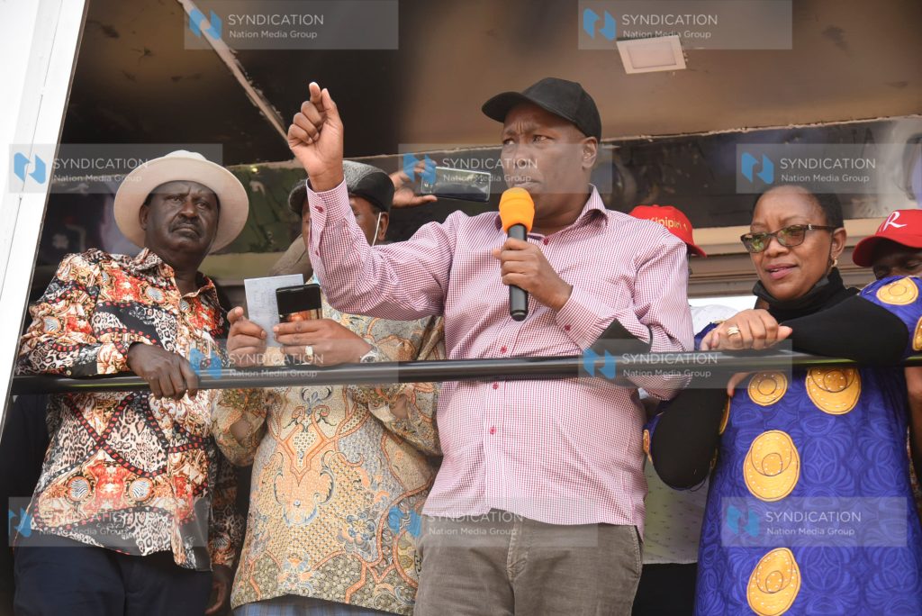 Nakuru County Governor Lee Kinyanjui together with Nyandarua County Governor Francis Kimemia, Cabinet Secretary Sicily Kariuki and other leaders