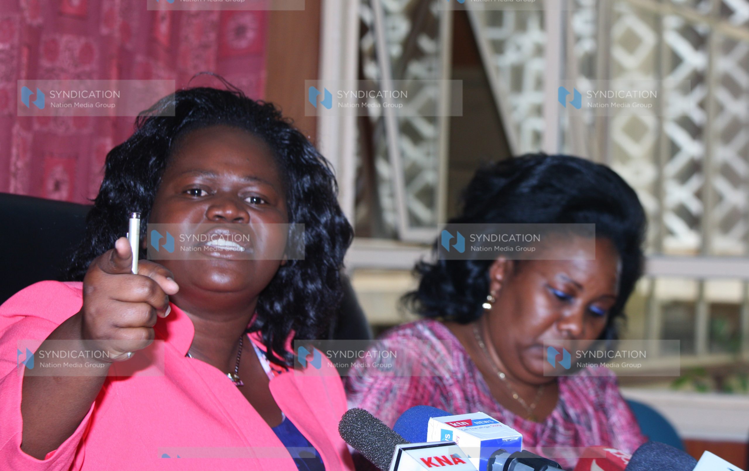 Homa Bay women Representative Gladys Wanga and Busia County Women Representative Florence Mutua
