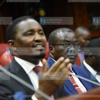 Agriculture Cabinet Secretary Mwangi Kiunjuri with Solomon Odera