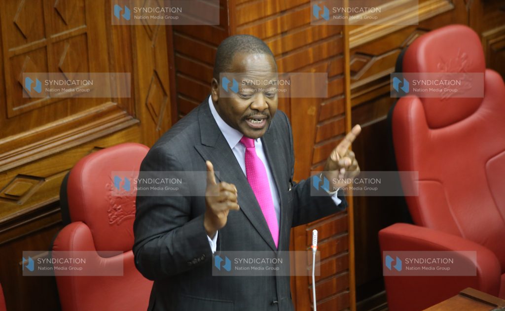 Senator Mutahi Kagwe addresses the Senate