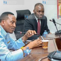 The chairperson Senate Public Accounts Committee Moses Otieno Kajwang' and Sen. Onyonka Richard Momoima