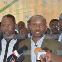 Cabinet Secretary Interior Kithure Kindiki addresses the press at Shakahola Command Centre