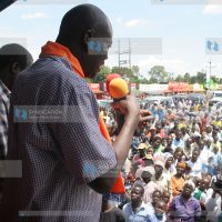 Supporters of Coalition for Reforms and Democracy (CORD) candidate for the Siaya gubernatorial by-election, Cornel Rasanga