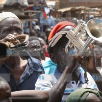 Supporters of The Coalition for Reforms and Democracy candidate for the Siaya gubernatorial by-election Cornel Rasanga