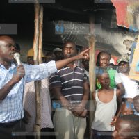 William Oduol of National Agenda Party of Kenya talks to his supporters