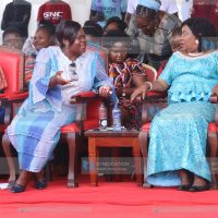 Homa Bay Governor Gladys Wanga chats with Ida Odinga