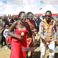 Sports Minister Ababu Namwamba, Kenyan-born Dutch athlete Lornah Kiplagat, and other guests joined gospel artist Emmy Kosgey