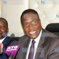 Education cabinet secretary Jacob Kaimenyi briefs the media