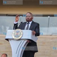 Deputy President Kithure Kindiki speaks during the state funeral of former Prime Minister Raila Odinga