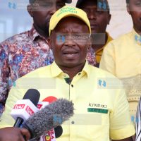 Tharaka Nithi Senator Kithure Kindiki addressing journalists