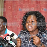 Homa Bay Women Representative Gladys Wanga flanked by her Nandi counterpart