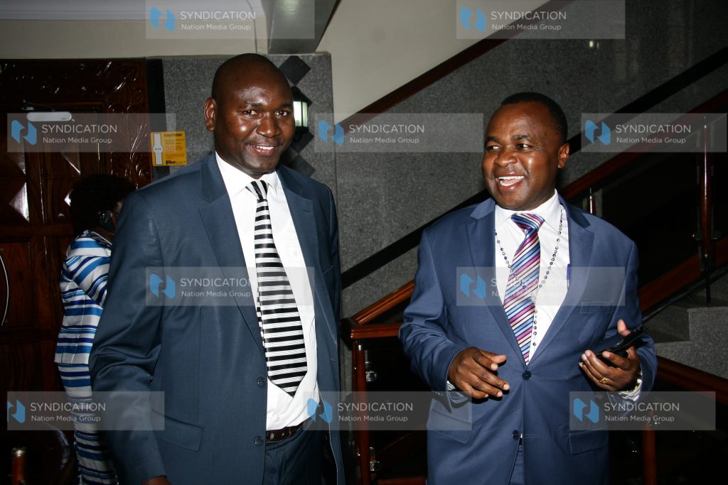 The newly appointed Ambassador to Khartoum, Professor Julius Bitok, and a member of the Defence and Foreign Relations Committee, Chris Wamalwa