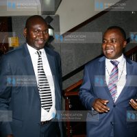 The newly appointed Ambassador to Khartoum, Professor Julius Bitok, and a member of the Defence and Foreign Relations Committee, Chris Wamalwa