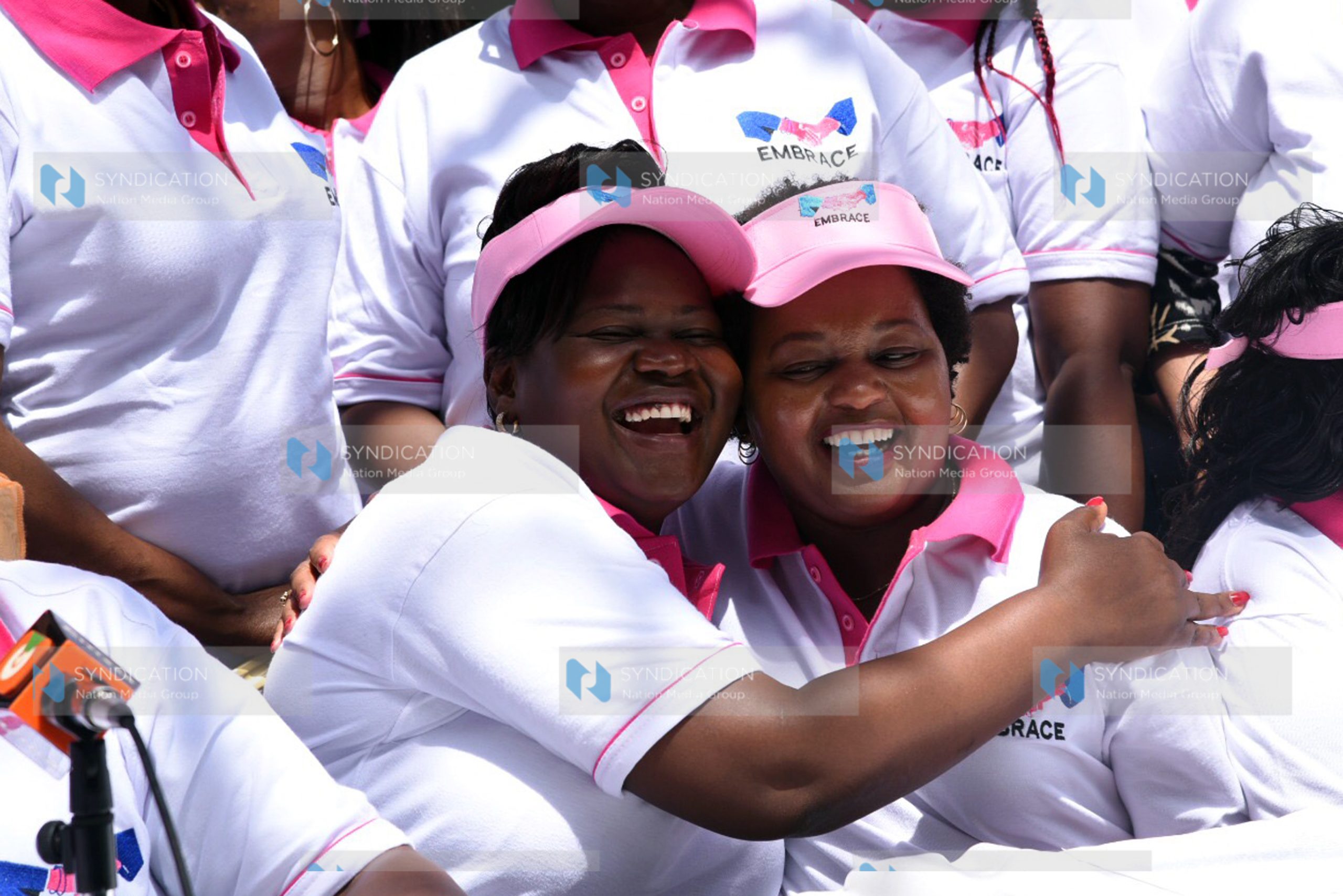Kirinyaga Governor Anne Waiguru embracing Homa Bay Woman Representative Gladys Wanga