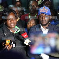 ODM National chairperson Gladys Wanga and Kasipul MP-elect Boyd Were address journalists