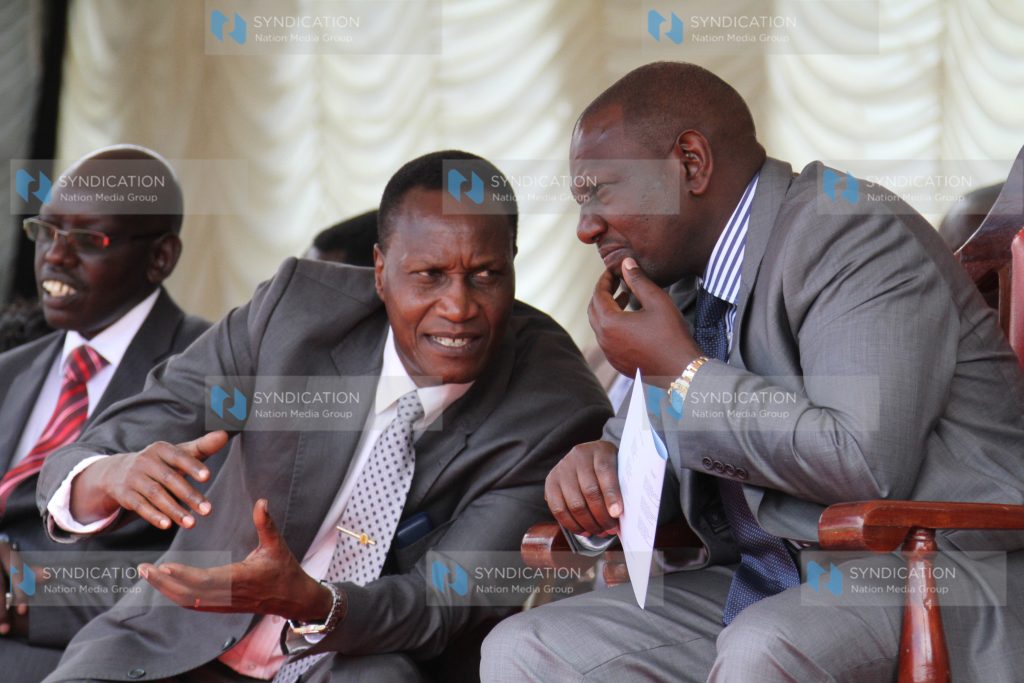 Deputy President William Ruto with Education cabinet secretary Jacob Kaimenyi