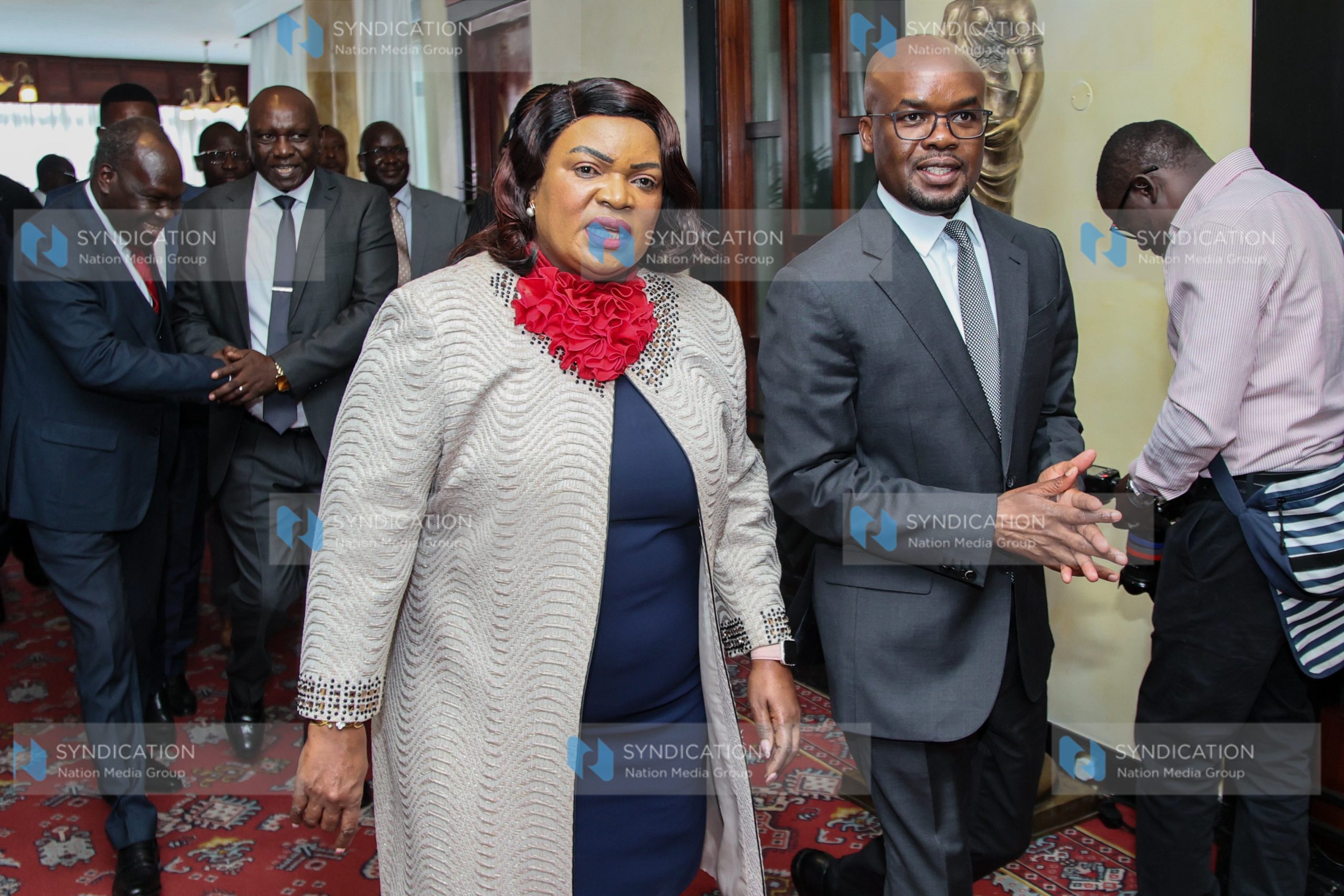 PS for the State Department for Internal Security and National Administration Dr. Raymond Omollo and PS for the State Department for Public Service and Human Capital Development Dr. Jane Kere Imbunya