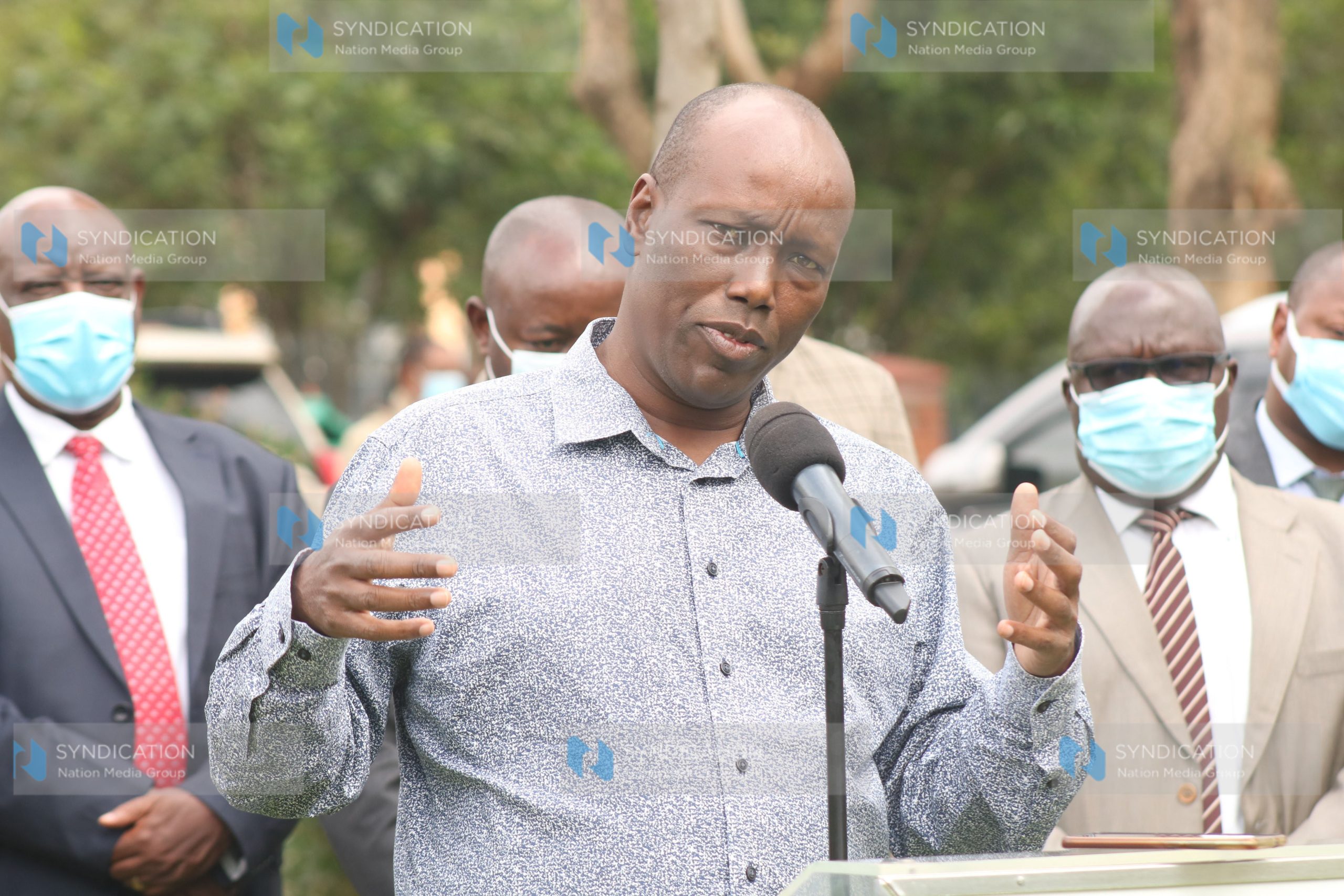 Nakuru County Governor Lee Kinyanjui speaking to journalists on Nakuru City Charter award preparations