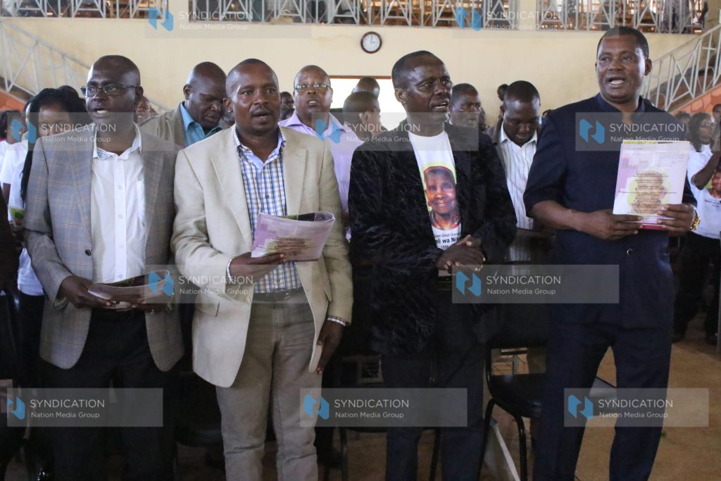 Requiem service of Kivuti's late grandmother Rakeli wa Nikodem