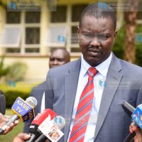Uasin Gishu County Governor Jackson Mandago addresses the press in Eldoret town
