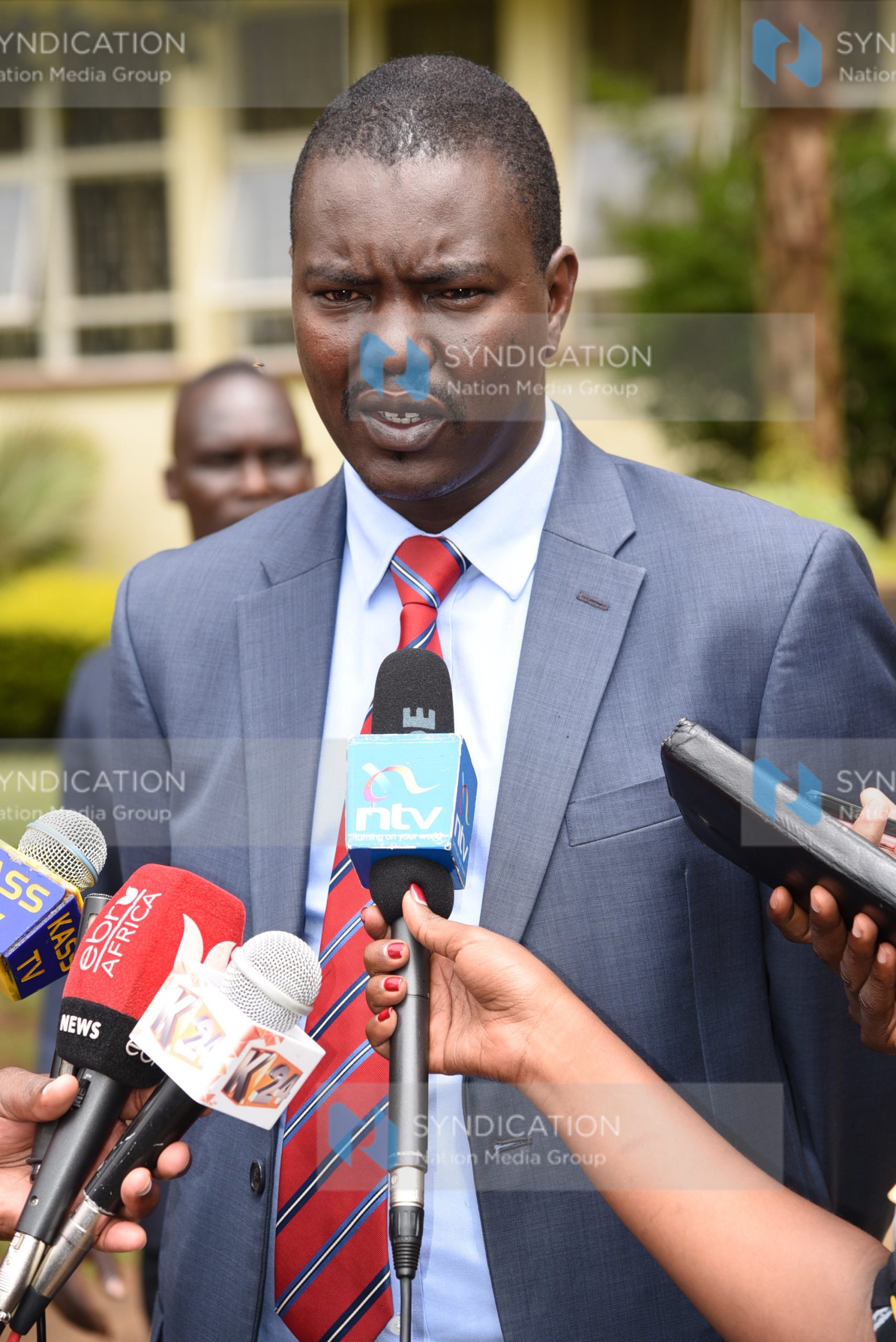 Uasin Gishu County Governor Jackson Mandago addresses the press in Eldoret town