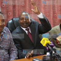 Senate Majority Leader Kithure Kindiki addresses the press