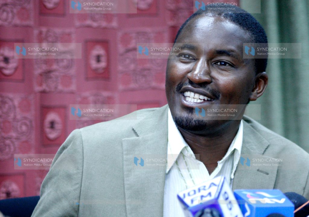 Mwangi Kiunjuri addresses a press conference