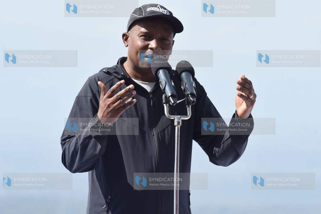 Deputy President Prof. Kithure Kindiki during the Great Chepsaita Cross Country Run