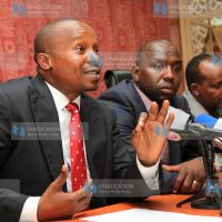 Senate Majority Leader Kithure Kindiki, Elgeyo Marakwet Senator Kipchumba Murkomen, and National Assembly Majority Leader Aden Duale