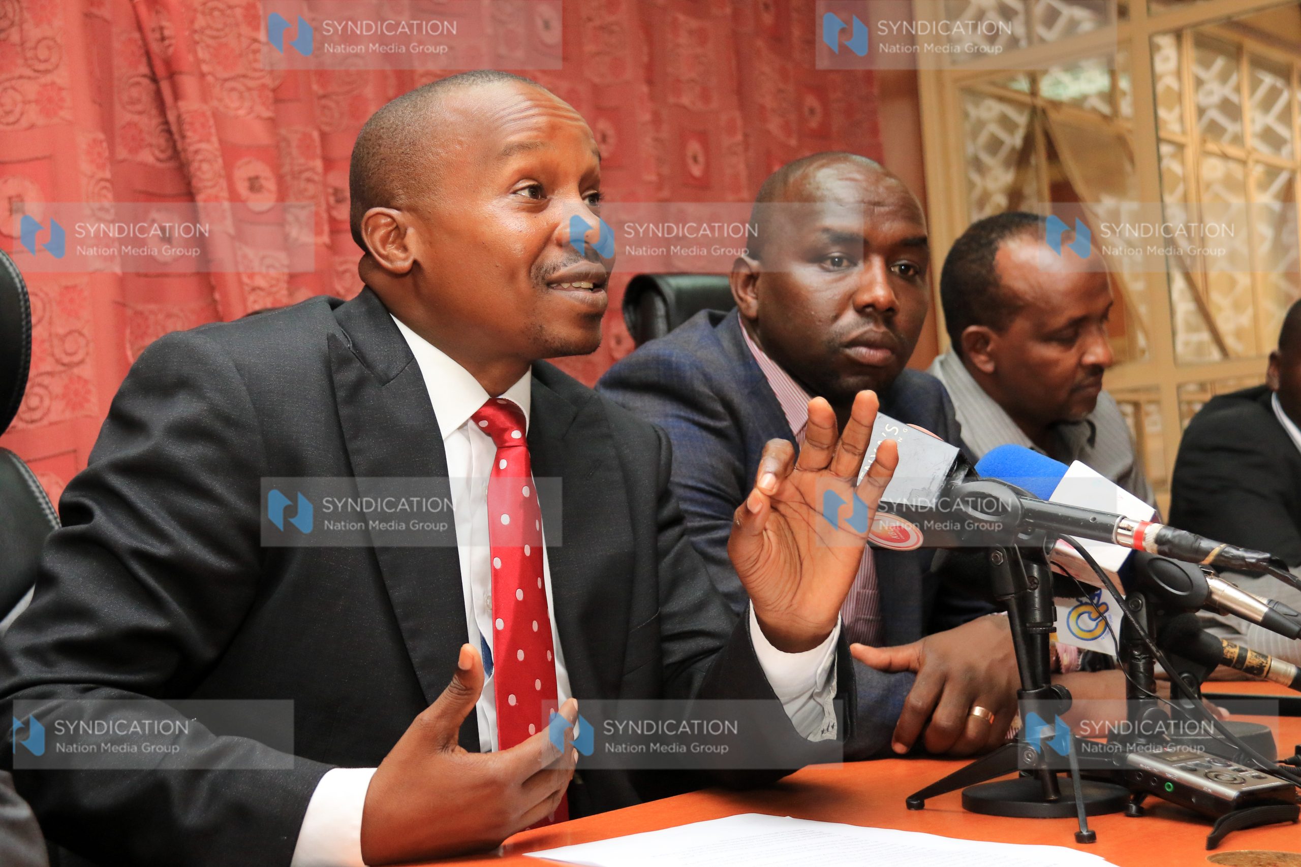 Senate Majority Leader Kithure Kindiki, Elgeyo Marakwet Senator Kipchumba Murkomen, and National Assembly Majority Leader Aden Duale